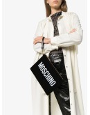logo printed clutch bag