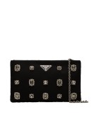 crystal-embellished chain-link clutch