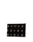 crystal-embellished chain-link clutch