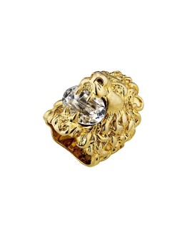 Lion head ring with crystal