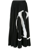 VLOGO-print pleated skirt 