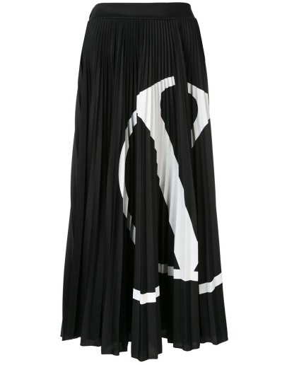 VLOGO-print pleated skirt 