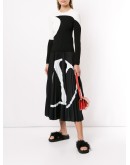 VLOGO-print pleated skirt 