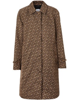Keatsbridge single breasted Monogram print coat