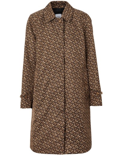 Keatsbridge single breasted Monogram print coat