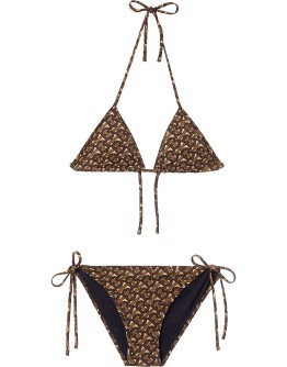 Monogram Print Triangle Bikini