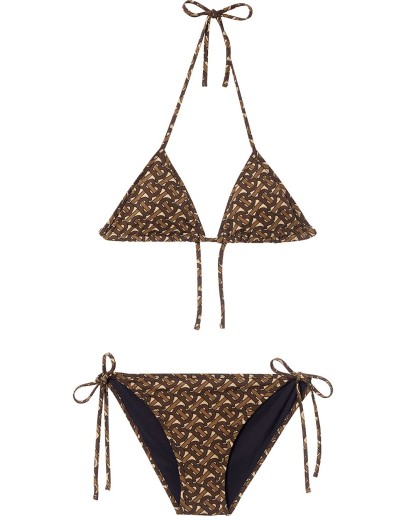 Monogram Print Triangle Bikini