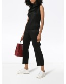 high-waisted slim fit trousers
