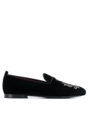 crest bead embroidered loafers