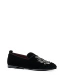 crest bead embroidered loafers