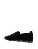 crest bead embroidered loafers