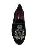 crest bead embroidered loafers