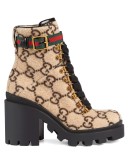 beige GG logo wool ankle boot