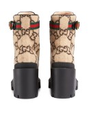 beige GG logo wool ankle boot