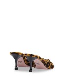 Leopard print calf hair mules