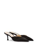 pointed suede mules