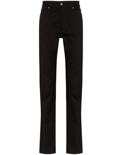 mid-rise straight-leg jeans