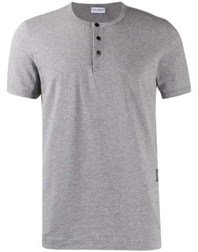 logo buttoned T-shirt