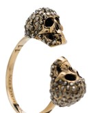 crystal-embellished skulls ring