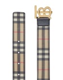monogram motif check belt