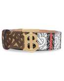monogram print logo buckle belt