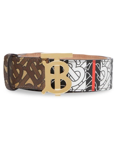 monogram print logo buckle belt