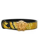 Hibiscus-print belt 
