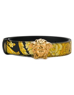 Hibiscus-print belt 