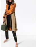 quilted sleeve Baroque trench coat