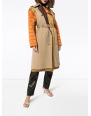 quilted sleeve Baroque trench coat