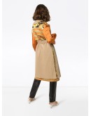 quilted sleeve Baroque trench coat