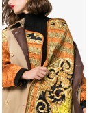 quilted sleeve Baroque trench coat