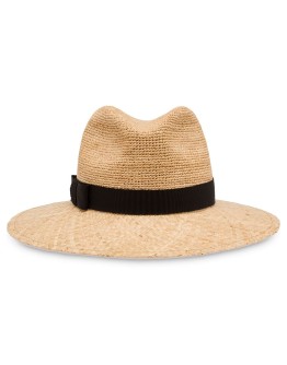 straw hat with ribbon