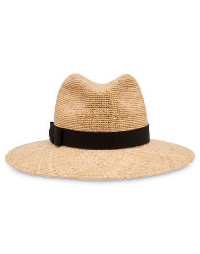 straw hat with ribbon