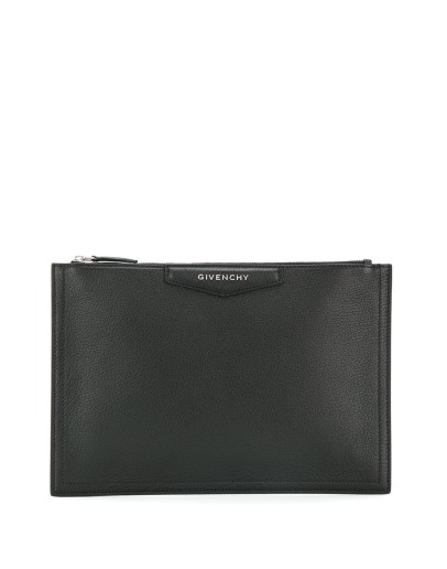 logo plaque clutch bag