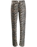 leopard slim-fit jeans