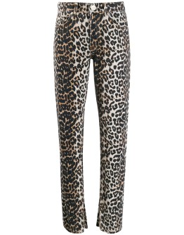 leopard slim-fit jeans