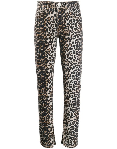 leopard slim-fit jeans