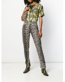 leopard slim-fit jeans
