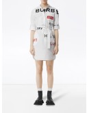 Horseferry Print Cotton Tie-waist Shirt Dress