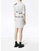 Horseferry Print Cotton Tie-waist Shirt Dress