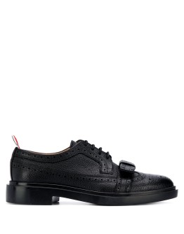 bow-detail pebbled brogues