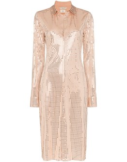 sequinned shirt dress