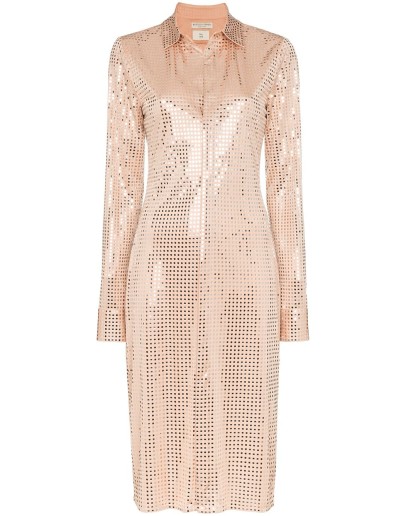 sequinned shirt dress