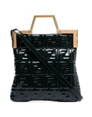 FF embossed patent leather tote bag