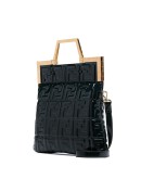 FF embossed patent leather tote bag