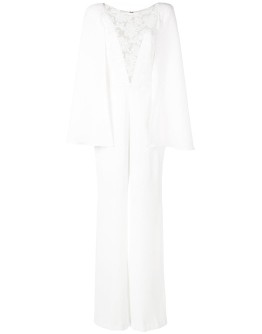lace-panelled cape jumpsuit