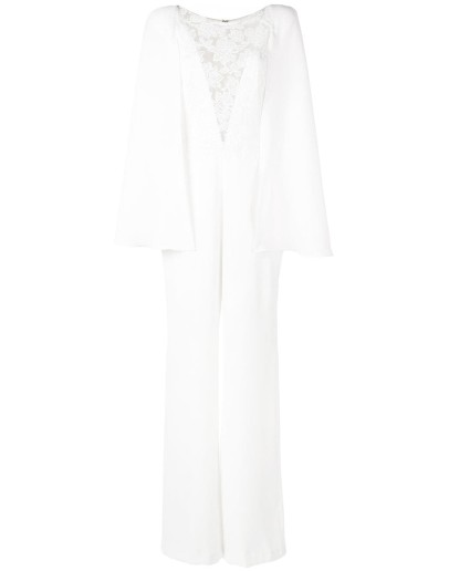 lace-panelled cape jumpsuit