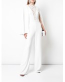lace-panelled cape jumpsuit
