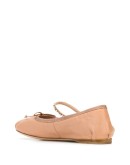 crystal embellished leather ballerinas